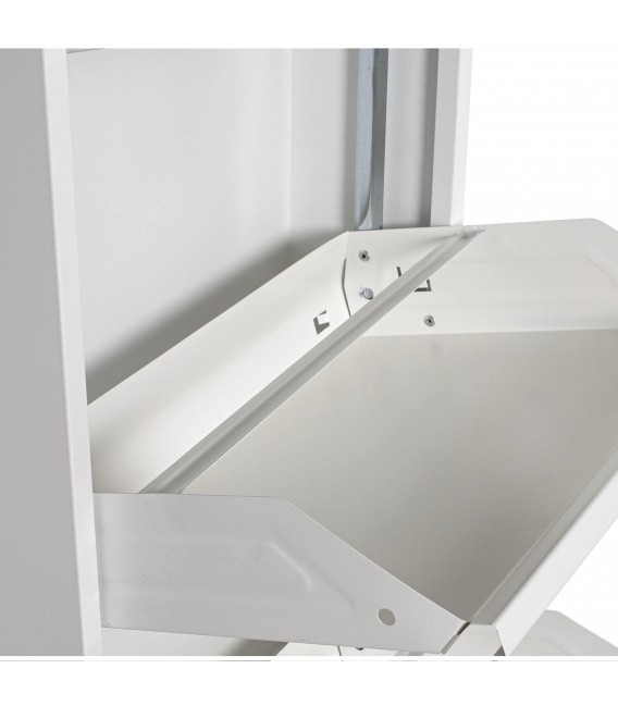 Zapatero metal blanco estrecho 3 puertas estilo moderno compacto 4