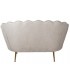 Sofá 2 plazas beige pequeño con patas doradas estilo art deco 1