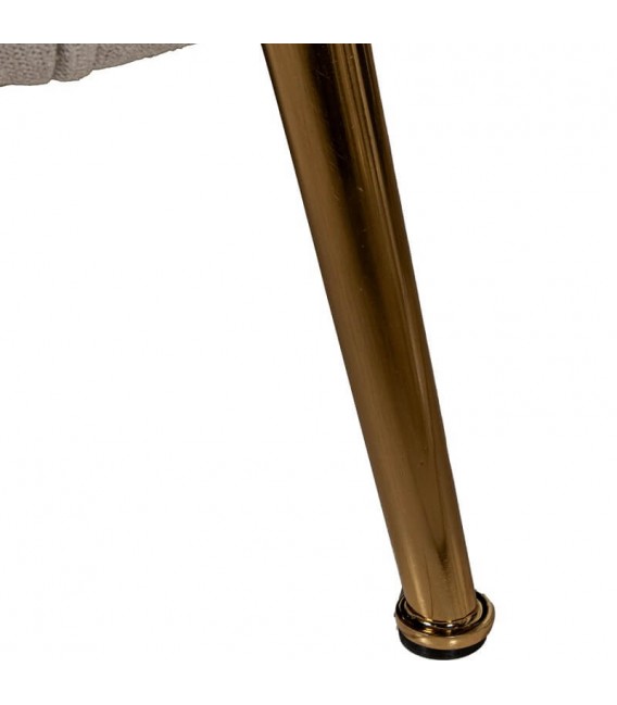 Sofá 2 plazas beige pequeño con patas doradas estilo art deco 5