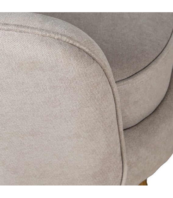 Sofá 2 plazas beige pequeño con patas doradas estilo art deco 4