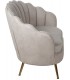 Sofá 2 plazas beige pequeño con patas doradas estilo art deco 2