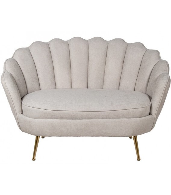 SOFA PEQUEÑO 129 X 87 X 76 SULIAN TEXTIL BEIGE METAL DORADO