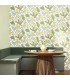 Papel pintado vinilico tropical verde y amarillo estilo colonial