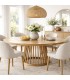 MESA DE COMEDOR REDONDA GRANDE 180 Ø X 76 LETO MADERA NATURAL