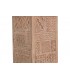 Lámpara de pie madera maciza tallada pantalla lino beige estilo boho 3