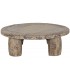 Mesa de centro teca maciza redonda grande estilo boho rústica