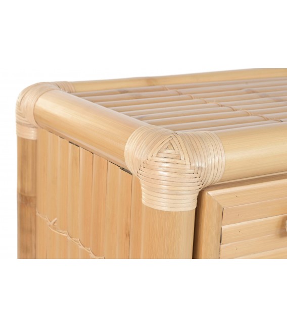 Consola bambú y ratán de tres cajones estilo oriental natural 5