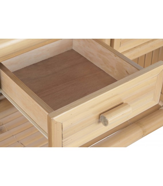 Consola bambú y ratán de tres cajones estilo oriental natural 6