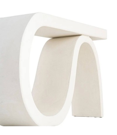 Consola ibicenca blanca de madera DM diseño orgánico moderno 2