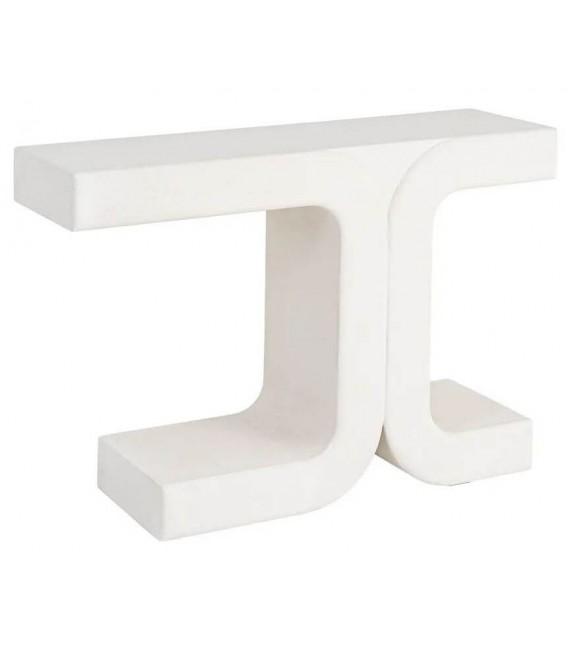 Consola ibicenca en blanco con diseño curvo madera DM elegante