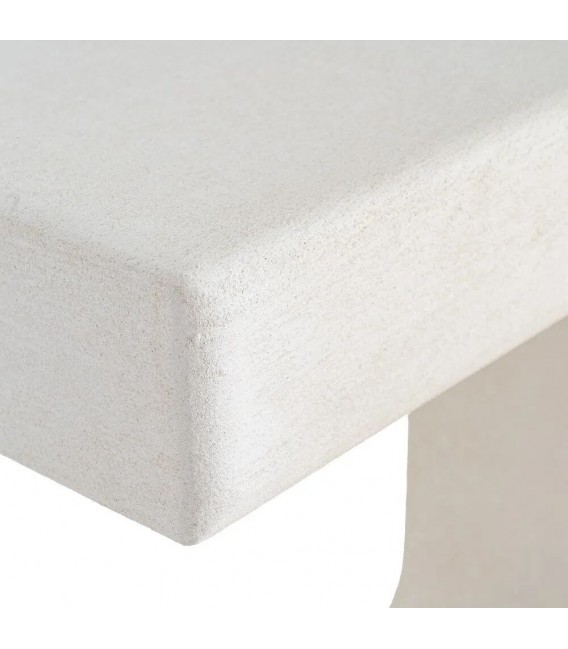 Consola ibicenca en blanco con diseño curvo madera DM elegante 2