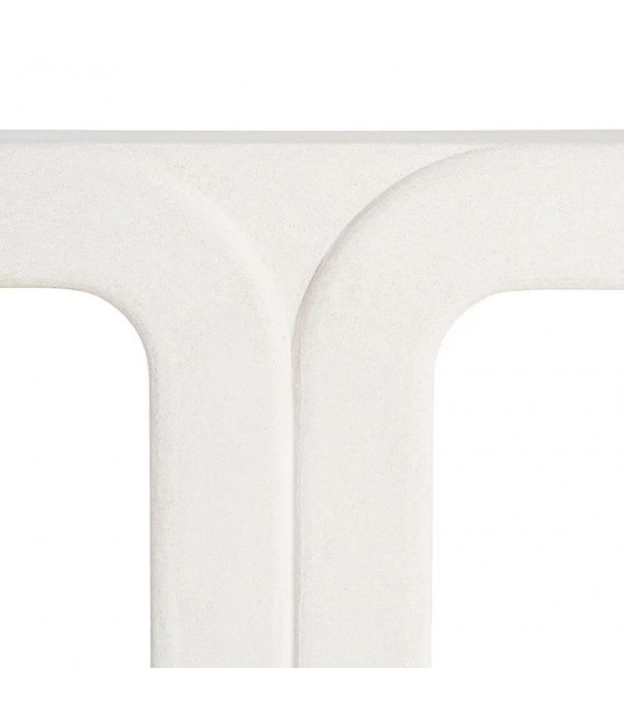 Consola ibicenca en blanco con diseño curvo madera DM elegante 3