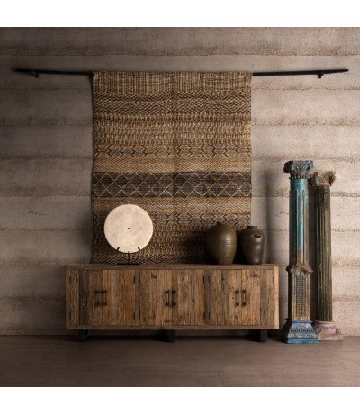 Aparador estilo boho madera mango seis puertas almacenaje grande mdmhogar