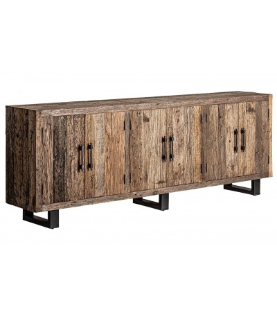 Aparador estilo boho madera mango seis puertas almacenaje grande