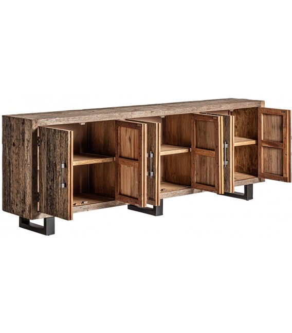 Aparador estilo boho madera mango seis puertas almacenaje grande 1