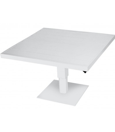 Mesa centro exterior aluminio blanco estilo ibicenco cuadrada