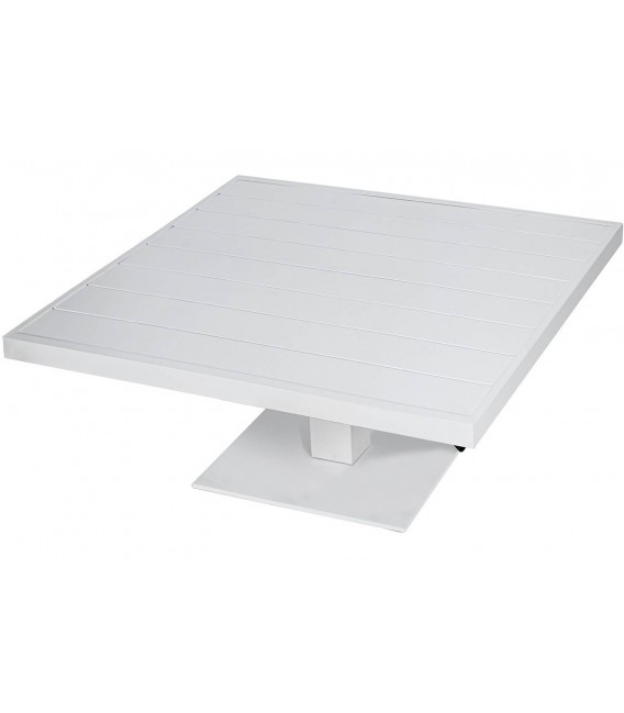 Mesa centro exterior aluminio blanco estilo ibicenco cuadrada 1