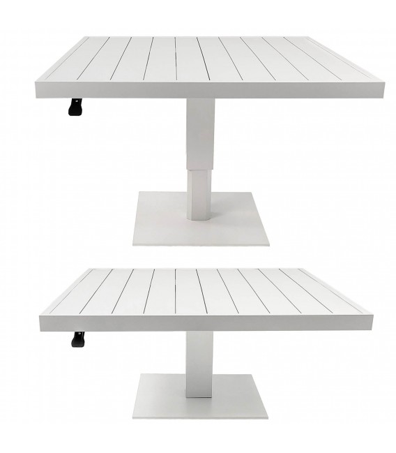 Mesa centro exterior aluminio blanco estilo ibicenco cuadrada 2