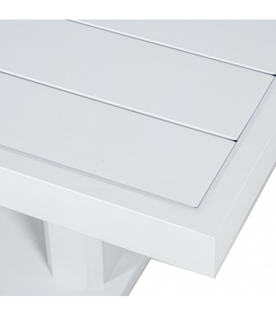 Mesa centro exterior aluminio blanco estilo ibicenco cuadrada 4