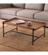 MESA DE CENTRO RECTANGULAR 100 X 60 X 40 NERNER METAL NEGRO MADERA ROBLE TOSTADO