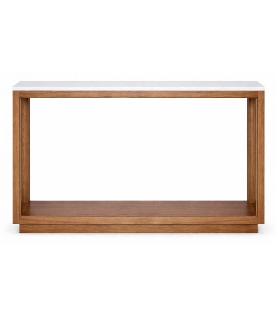 Consola entrada madera mango nogal blanca estilo boho elegante 1