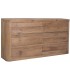 Cómoda madera reciclada nogal seis cajones estilo boho natural 1
