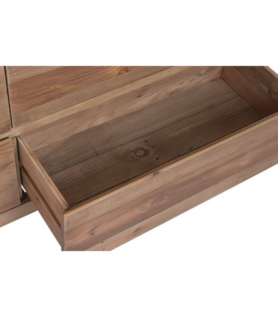 Cómoda madera reciclada nogal seis cajones estilo boho natural 3