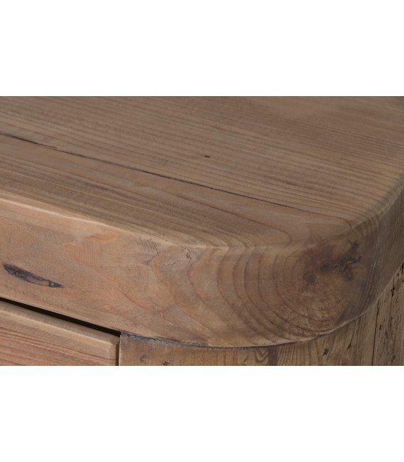 Cómoda madera reciclada nogal seis cajones estilo boho natural 5