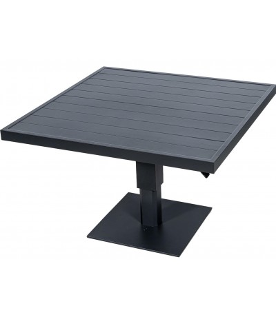 Mesa centro exterior aluminio negro cuadrada estilo industrial