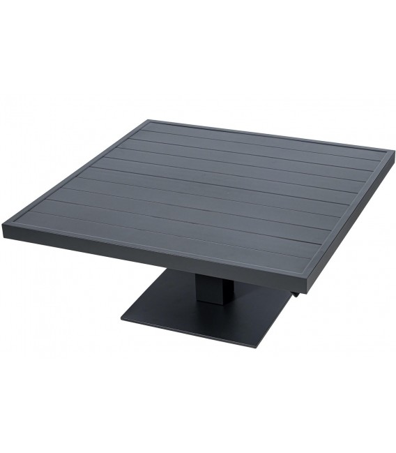 Mesa centro exterior aluminio negro cuadrada estilo industrial 1