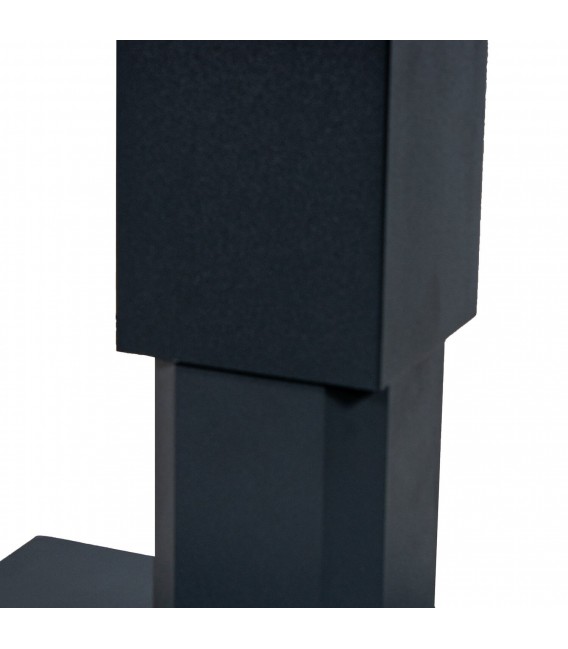 Mesa centro exterior aluminio negro cuadrada estilo industrial 4