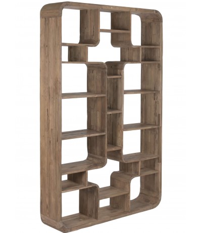 Estantería teca reciclada nogal envejecido estilo boho grande 1