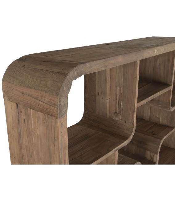 Estantería teca reciclada nogal envejecido estilo boho grande 4