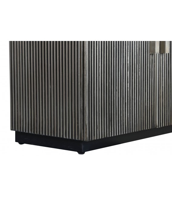 Aparador pequeño nogal mármol negro estilo industrial elegante 9