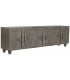 Mueble TV madera maciza gris étnico con seis puertas artesanal