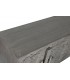 Mueble TV madera maciza gris étnico con seis puertas artesanal 3