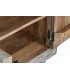 Mueble TV madera maciza gris étnico con seis puertas artesanal 7