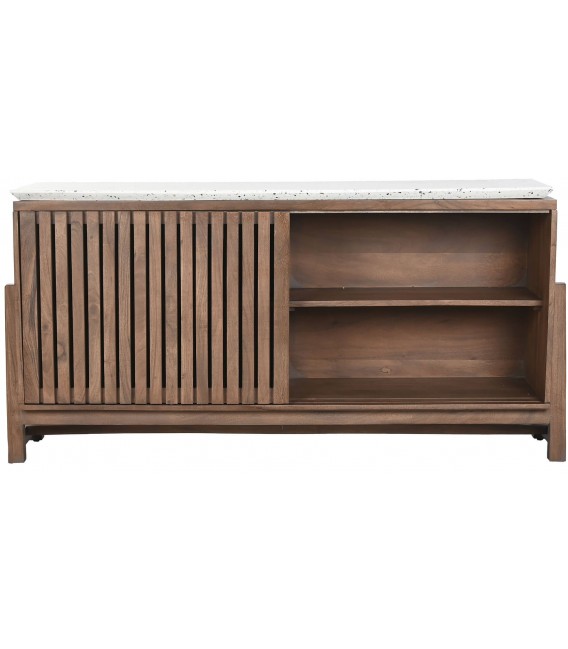 Aparador pequeño de acacia y terrazo estilo boho chic natural 1