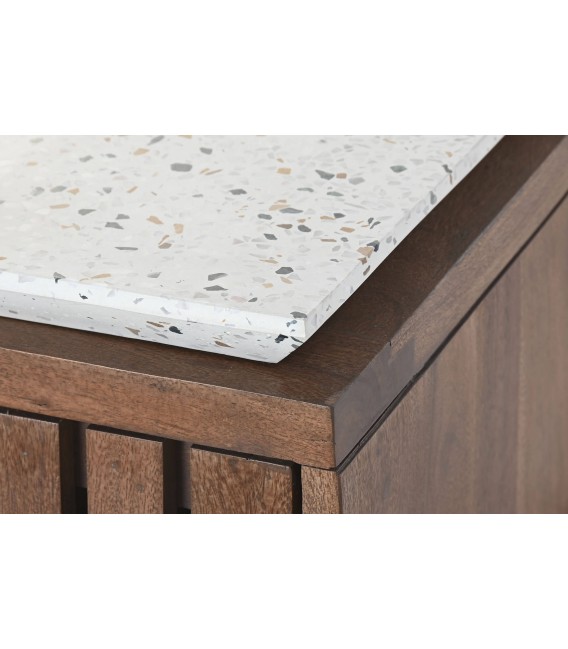 Aparador pequeño de acacia y terrazo estilo boho chic natural 5