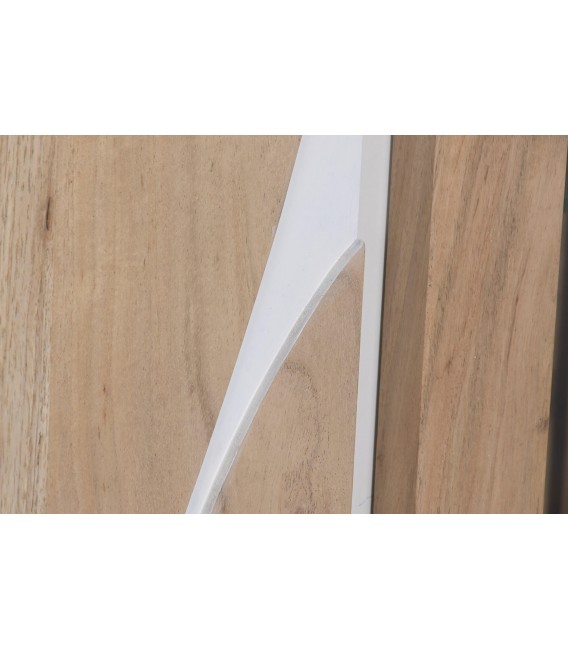 Armario alacena estilo boho de madera maciza de acacia natural 8