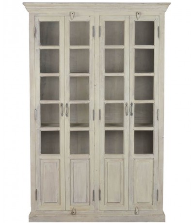 Vitrina grande de madera, 4 puertas acristaladas, estilo colonial.1