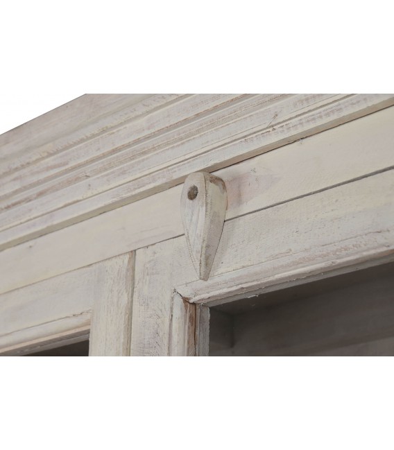 Vitrina grande de madera, 4 puertas acristaladas, estilo colonial.4