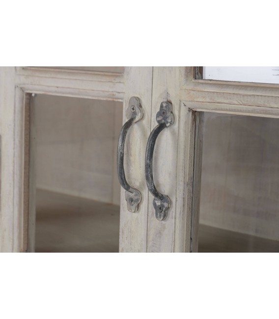 Vitrina grande de madera, 4 puertas acristaladas, estilo colonial.5
