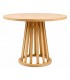 Mesa de comedor de forma  redonda grande en madera natural boho