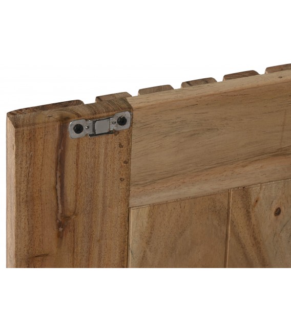 Mesita de noche de estilo boho en madera maciza natural de acacia 4