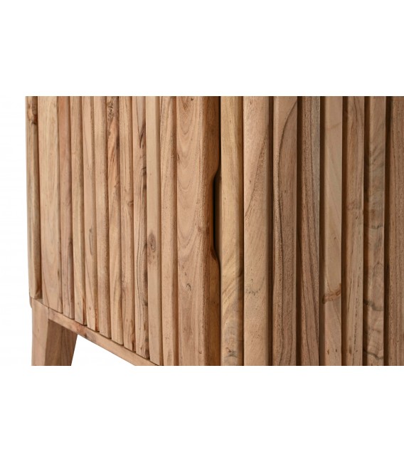 Mesita de noche de estilo boho en madera maciza natural de acacia 6