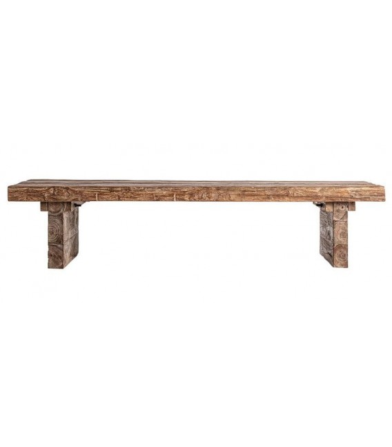 Mesa de centro rectangular de madera de teca maciza reciclada 1