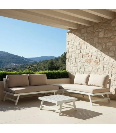Set de sofás exterior con mesa de centro estilo contemporáneo mdmhogar