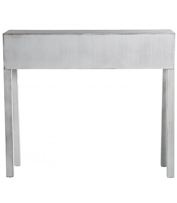 Consola de entrada estilo clásico pintada en madera blanca rozada  6
