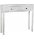 Consola de entrada estilo clásico pintada en madera blanca rozada 2